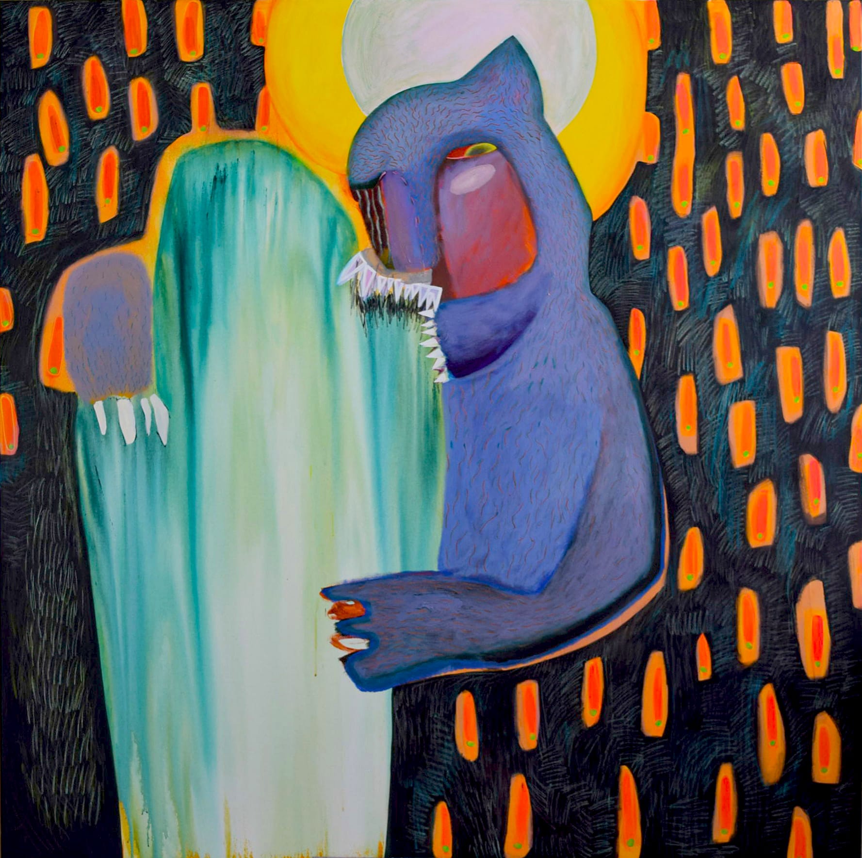 Przepływający Rytm celu istnienia, 170 x 220 cm, mixed media on cotton canvas, 2023_Easy-Resize.com