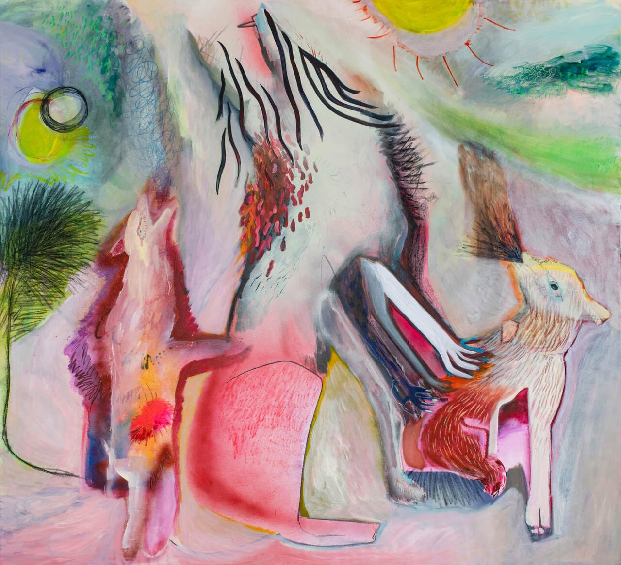 Przepływający Rytm celu istnienia, 170 x 220 cm, mixed media on cotton canvas, 2023_Easy-Resize.com